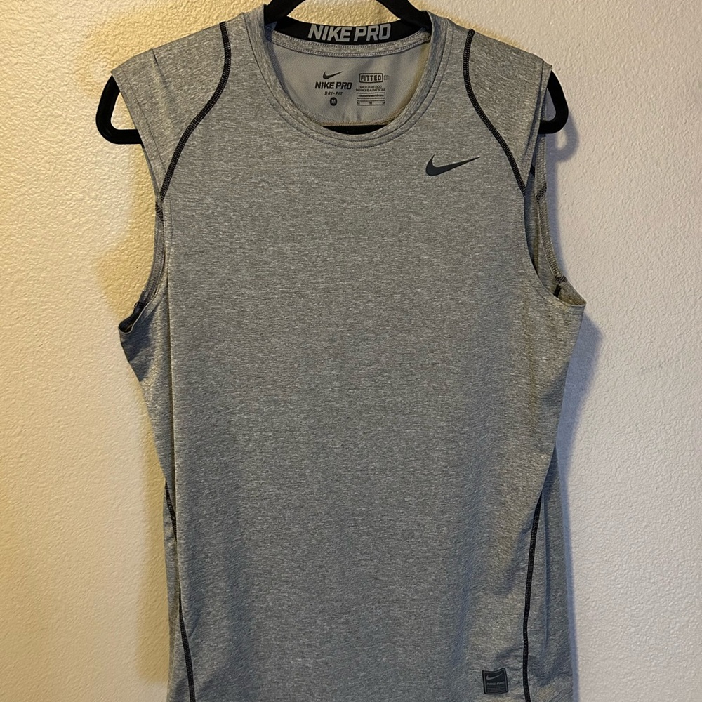Nike Pro Men's Heather Gray Tank Top